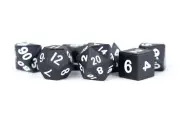 MDG: Metal Dice - Black 16mm Poly Set