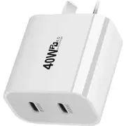40W Dual Type C PD Fast Wall Charger Adapter For IOS, Android & All Type C Devices