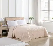 Beatrice Home Fashions Wedding Ring Chenille Bedspread, Full, Blush