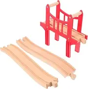 The Train Track Accessories 1 Set of Wood Train Tracks Bridge and Support Pieces Enhance Imaginative Play