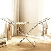 Winged Drying Rack Foldable Portable Indoor Electric Heated Clothes Airer, Energy Efficient 230W Electric Heated Laundry Dryer, Easy Storage, Suitable for Home, Living Room, Apartment, Hotel