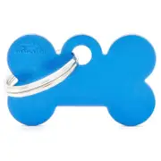 My Family Basic Bone Pet Tag Blue Extra Large | For Dogs/Cats