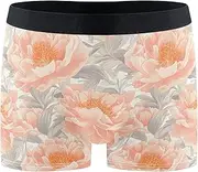 [FRODOTGV] Peach Peonies Men Boxer Brief Shorts Workout Underwear for Men Underware Boxer Para Hombre