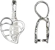 [The Jewellery Store London] Leaf Pendant Pinch Bail in 925 Sterling Silver
