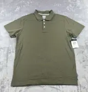 REEF Men’s Polo Shirt Size Medium Dark Olive Walsh Pique Solid NWT Buttons