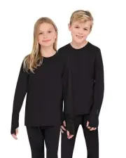 Terramar Themolator 2.0 Crew Kid's Baselayer Shirt, Black, Medium