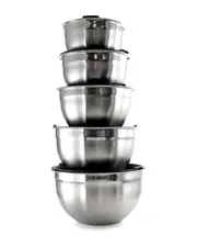 MegaChef 5pc Stackable Mixing Bowl Set With Lids