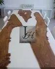 Epoxy Table Dining Sofa Center Live Edge Walnut Wood Table Custom Order 36x60 in