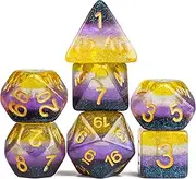 HDdais 7PCS Non-Binary-Pride Polyhedral Dice Set, Homosexual Flag D&D Dice for Dungeons and Dragons, DND Dice for RPG MTG and Other Table Games