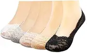 [KF baby] kilofly No Show Full Cuff Silicone Grip Lace Socks, 5 Pairs, Infants to Toddlers