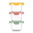 Color Lock 2 Cup 6PC, 3 Pack Glass Meal Prep Sets Leak-Proof Glass Food Stora...