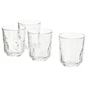 SÄLLSKAPLIG glass, clear glass/patterned, 27 cl
