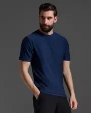 Signature Tee, 2XU, XS, Midnight/Midnight, Male