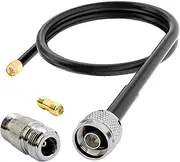 Low Loss Coaxial Cable GB58 N to SMA Jumper N Male to SMA Male with 2X N SMA Adapter Kit for 3G 4G 5G LTE Antenna Ham Radio GPS WiFi (3 Feet)