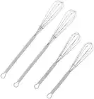 Wingsflying 4 Pack Mini Wire Kitchen Whisks Small Egg Whisk Gravy Sauce Mini Whi