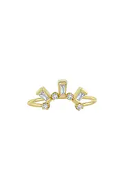 Zoë Chicco Diamond Baguette Arch Ring in 14K Yg at Nordstrom, Size 7