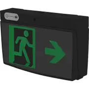 LED Quickfit Exit Light Black 4W 345x80x205mm (Lithium Battery)