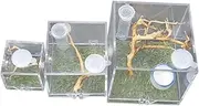 Sect Habitat Case 3 Pack Acrylic Jumping Spider Cage Reptile Feeding Box for Spider Insects