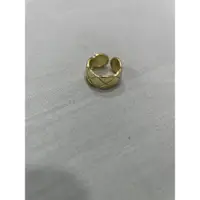 在飛比找蝦皮購物優惠-925韓國飾品純銀小香風菱格戒指金色寬版 非chanel翻玩