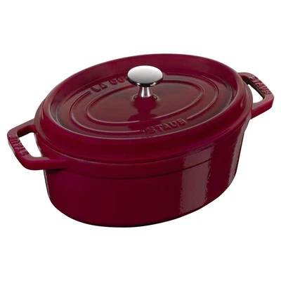 Staub Double Handed Pot Pico Cocotte Round 23cm Oven Safe Bordeaux