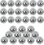 30Pcs Small Mirror Disco Ball 3cm 1.18in Diameter, Christmas Ball Ornaments, Cake Party Stage Decoration Ball, Disco Mirror Reflective Ball (Silver)