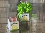 Get Well Soon Smarties Candy Gift Basket-Box Wrapped With Green Bow