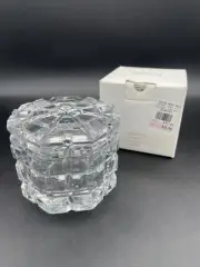 New Vintage Heavy Mikasa Crystal Jar Trinket Box W/ Lid Ocatagon - With Box