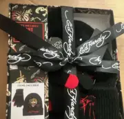 Ed Hardy Tiger Embroidered Knit Hat / Beanie GLOVE SET NEW