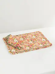 [Loretta Caponi] Loretta Caponi - Floral-print Cotton Placemat And Napkin Set - Pink - One size One size Pink