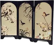 FQRDKT Mini Folding Screen Divider Craft Collectible Decorative Screen Partition for Fireplace Bedroom Shelf Countertop Home Decor, Style A, as described