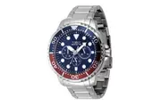 Invicta Pro Diver Stainless Steel Blue And Red Pepsi Bezel Blue Dial Quartz 47227 Men's Watch
