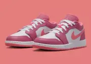 Nike Air Jordan 1 Low White/Berry-Pink GS Size 5Y (US 6.5W) Sneakers New✅