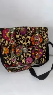 Vera Bradley Retired Suzani Attaché Laptop Messenger Bag Tote Hard Side