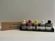 Vtg 1970's Mod Plastic Spice Herb Jar Canister w/ Wall Rack Kartell Era NOS