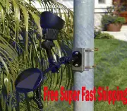 LED Solar Powered Flag Pole Spot Light Spotlight Flagpole Dusk To Dawn