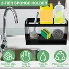 Sink Caddy Carbon Steel Kitchen Sink Shelf Hollow Design of Drain Rack flWDp
