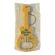Corona Light Beer Kenny Chesney Promo Yellow Guitar Key Chain Bottle Opener New