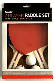 Franklin 1 Pair Table Tennis Ping Pong Racket Paddles And 3 PCS Balls Set NEW