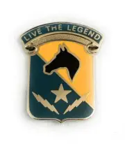 Special Troops Battalion, STB 1st Cavalry DUI Crest, Live The Legend Pin Badge