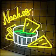 Sign Lamp Nachos Neon Sign Wall Decor for Restaurant Concession Stand Kitchen Bar Decor Light Dimmable USB LED Neon Lamp 42cmx31cm