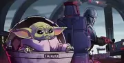 Star Wars The Mandalorian Copilot Grogu Lithograph Art Poster Print 24x12 NEW