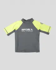 [Rip Curl] Rip Curl Toddlers' Shock Short Sleeve Rash Vest in Lime Green Size 1-2 1-2 Lime Green