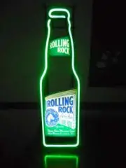 Rolling Rock Bottle Neon Lamp Light Sign 17" Bar Club Man Cave Show Garage