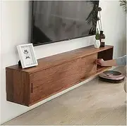 Floating TV Cabinet Wall Mounted Media Console Shelf for PS4 Cable Box DVD Player Floating TV Stand for Router Gaming Console Hanging Cabinet for Storage and Organization of Streaming Media