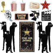 14 Pieces Movie Theme Photography Backdrop and Studio Props DIY Kit, VIP Stage Door Entrance Doors Cover, Paparazzi Props Party Accessory Awards Night Ceremony Photo Booth Background for Party Decor