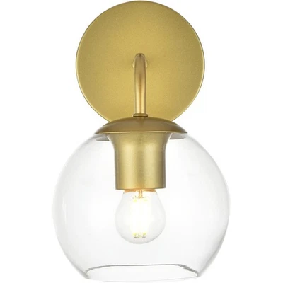 Living District LD7321W6BRA Genesis 1 Light 6 inch Brass Bath Sconce Wall Light