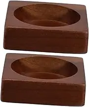 Ciieeo 2Pcs Wooden Pepper Grinder Tray Sturdy Kitchen Storage Holder for Spices Salt Pepper Grinder Pedestal Versatile Wooden Base for Home Dining Organization