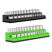 Magnetic Socket Organizer Set,2pcs 1/4" Metric & SAE Socket Organizer for Too...