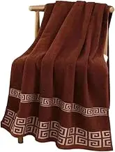 Oversized Bath Towel Green White Blue White Brown Embroidered Gift Big Bath Hand Face Towels Cover(Brown)