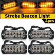 2x Amber 12 LED Car Truck Brighter Beacon Warning Hazard Flash Strobe Light (for: Renault)